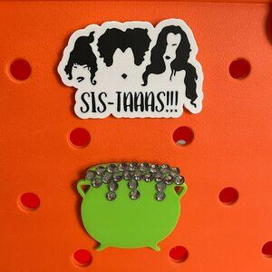Set of 2 Halloween Sanderson Sisters Bogg Charms-Rhinestone Cauldron